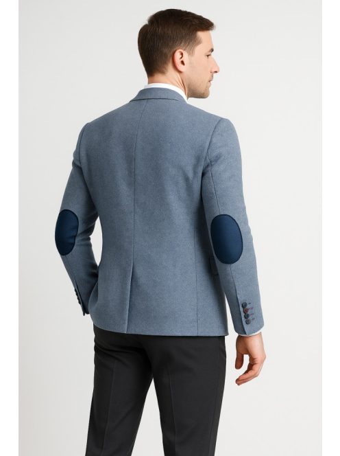 Thomas Jeans szürke zakó kék könyöklő betéttel