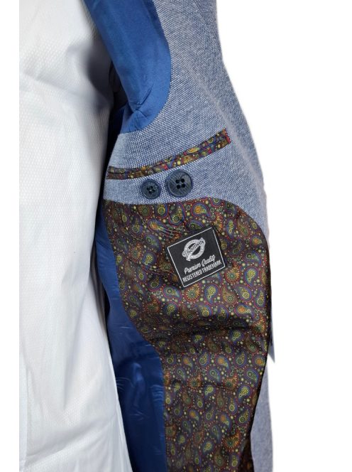 Thomas Jeans szürke zakó kék könyöklő betéttel