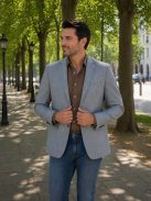Letné sako Thomas Jeans v šedej farbe