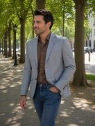 Letné sako Thomas Jeans v šedej farbe