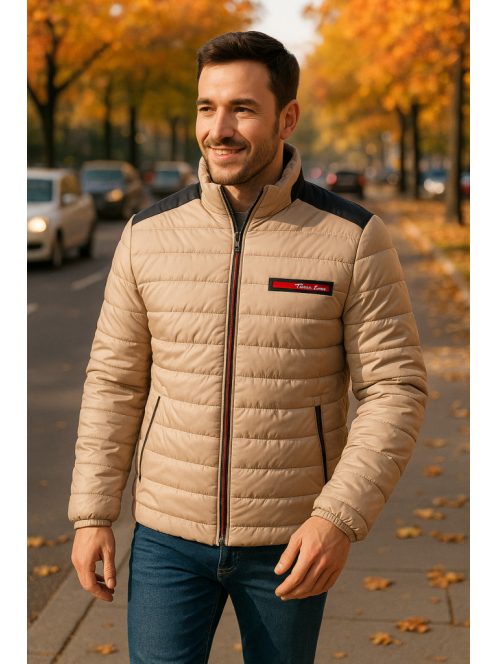 Prešívaná bunda Thomas Jeans v béžovej farbe