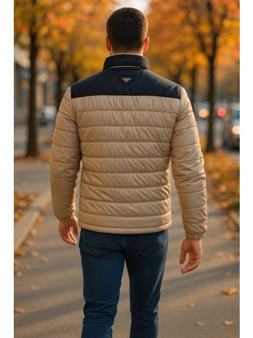 Prešívaná bunda Thomas Jeans v béžovej farbe