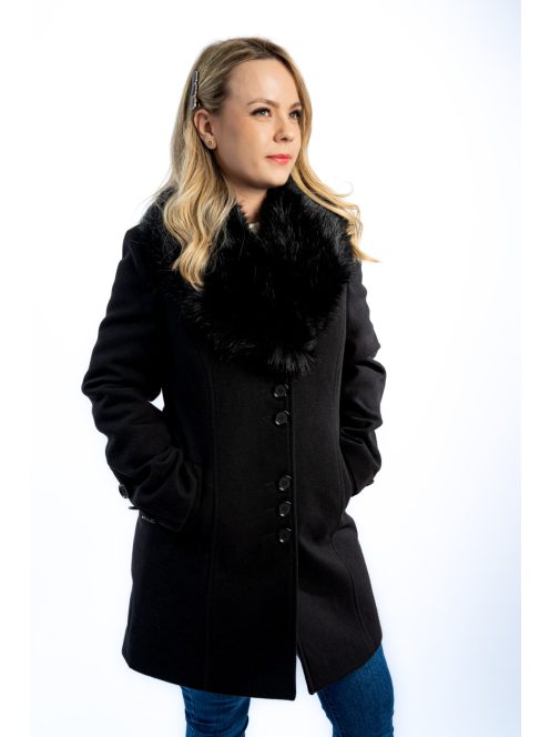 Thomas Jeans női szövetkabát fekete