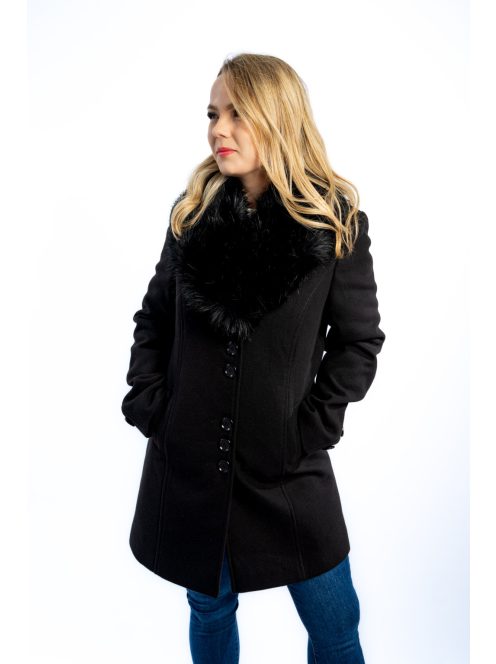 Thomas Jeans női szövetkabát fekete