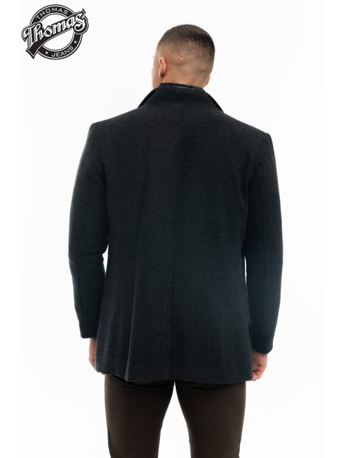 Tkaninový kabát Thomas Jeans v tmavošedej farbe