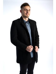 Tkaninový kabát Thomas Jeans v tmavošedej kockovanej farbe