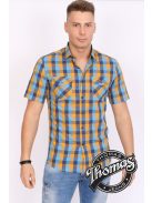 Sárga tengerkék kockás rövidujjú ing