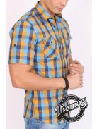 Sárga tengerkék kockás rövidujjú ing